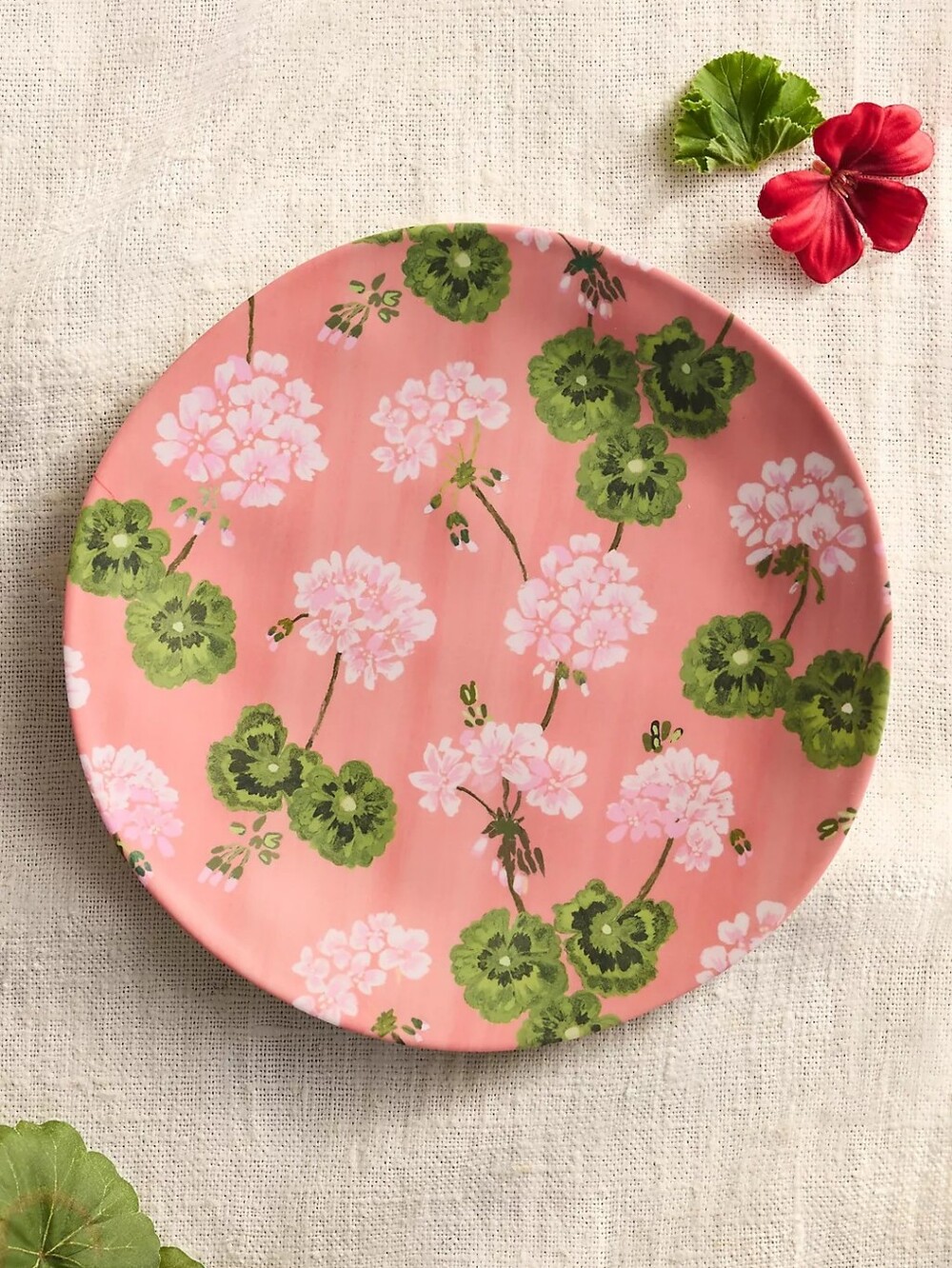 Anthropologie Floral Melamine Dinner Plates, Set of 4